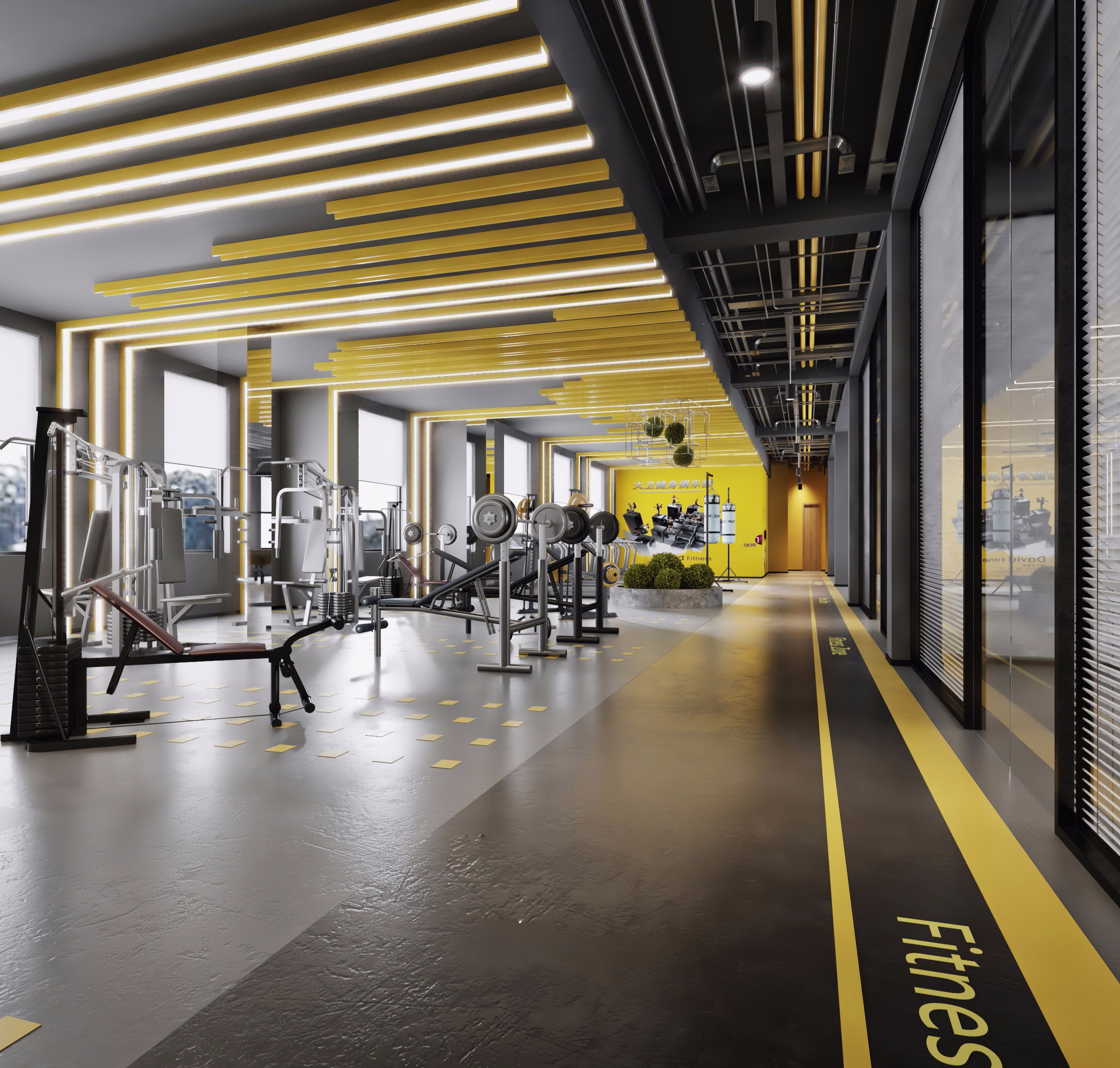 【工业复古】健身房设计